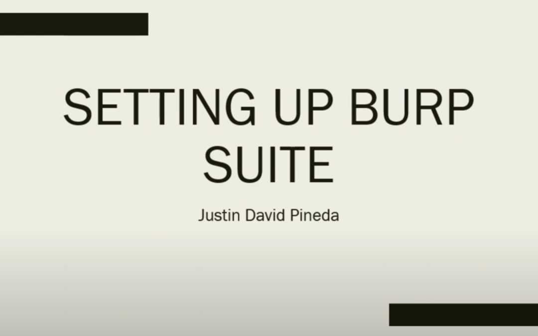 Setting Up Burp Suite