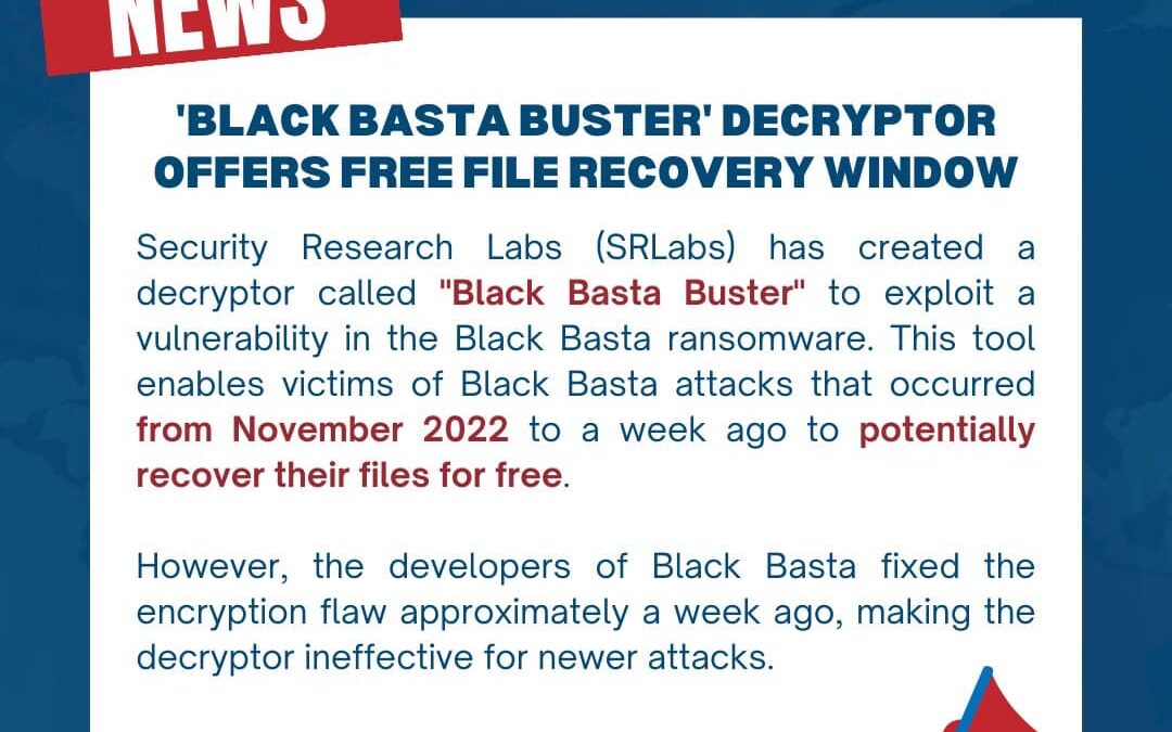 Black Basta Buster Offers Free File Recovery