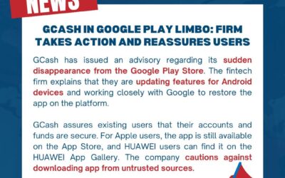 GCash was briefly unavailable on Google Play for updates.