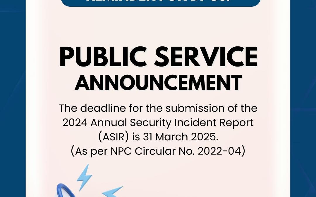 Reminder for Data Protection Officers (DPOs)!